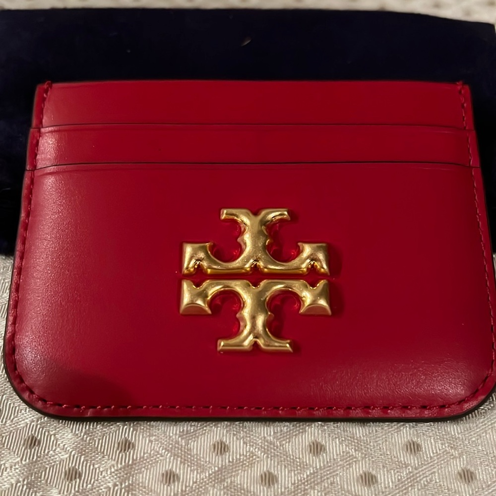 Tory Burch Leather Card Holder Red
